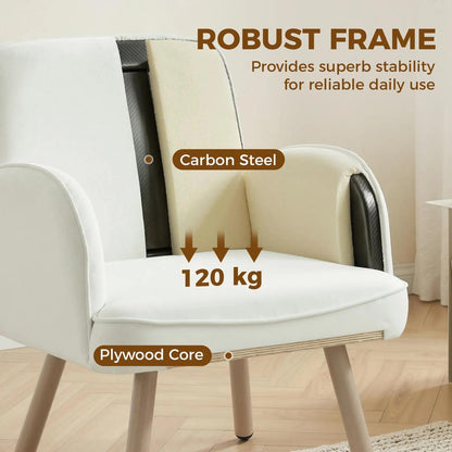 HOMCOM Lounge Chair Velvet Upholstered Armchair with Spring Cushion for Living Room Bedroom Additional View 5