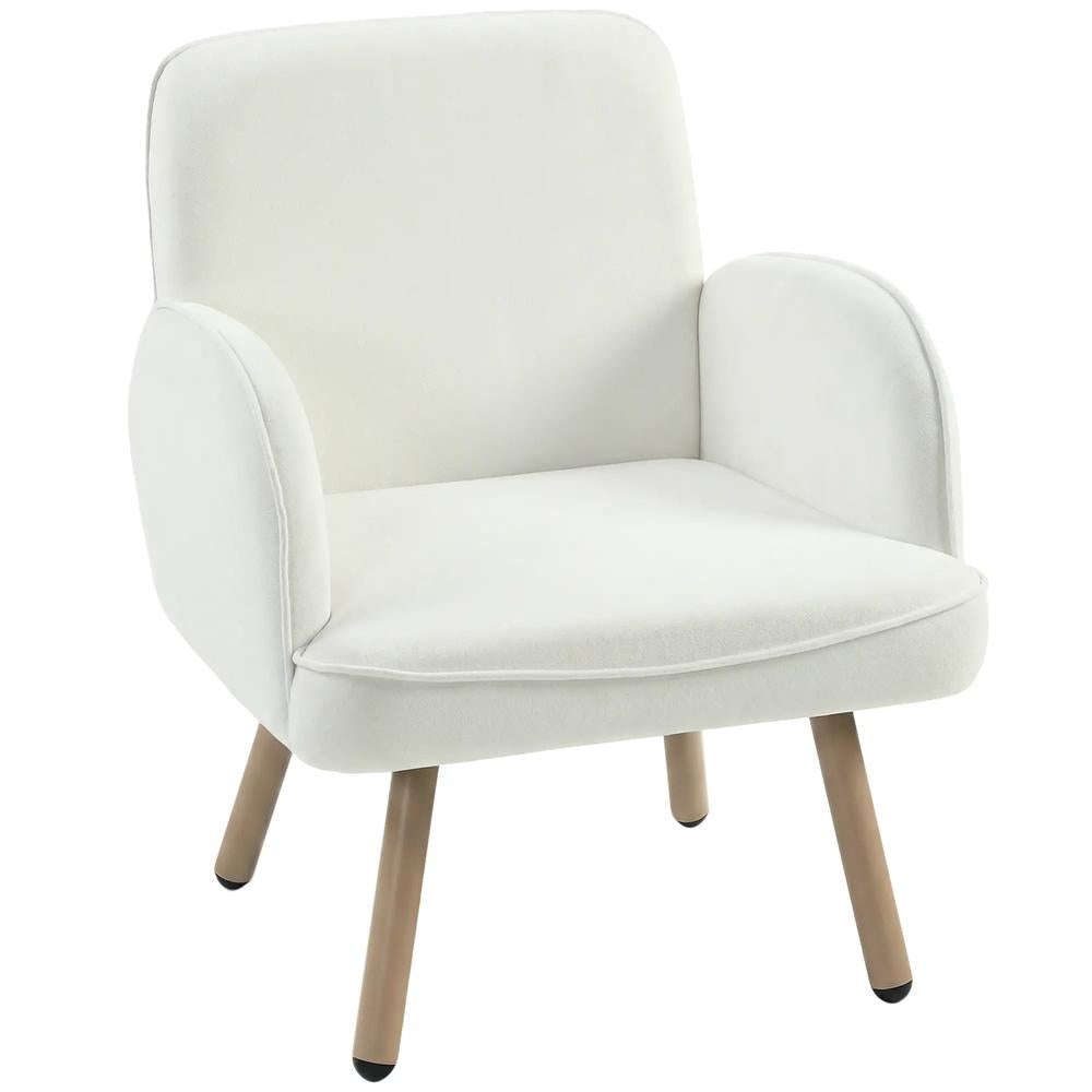 HOMCOM Lounge Chair Velvet Upholstered Armchair with Spring Cushion for Living Room Bedroom