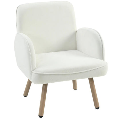 HOMCOM Lounge Chair Velvet Upholstered Armchair with Spring Cushion for Living Room Bedroom