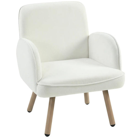 HOMCOM Lounge Chair Velvet Upholstered Armchair with Spring Cushion for Living Room Bedroom