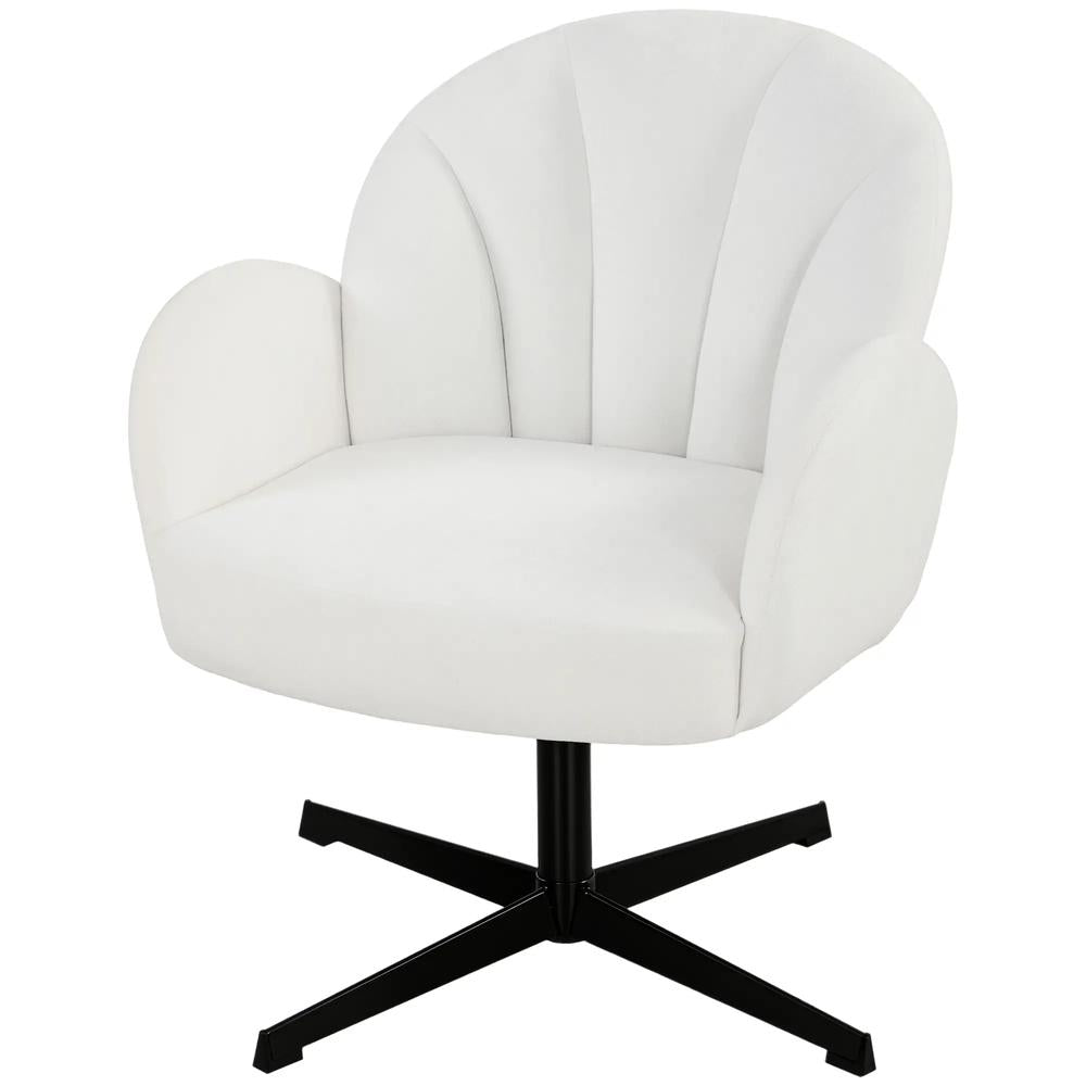 HOMCOM Swivel Accent Chair, Shell-Shaped Armchair with Spring Cushion, Metal Base Additional View 11