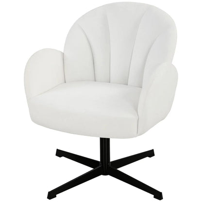 HOMCOM Swivel Accent Chair, Shell-Shaped Armchair with Spring Cushion, Metal Base Additional View 11