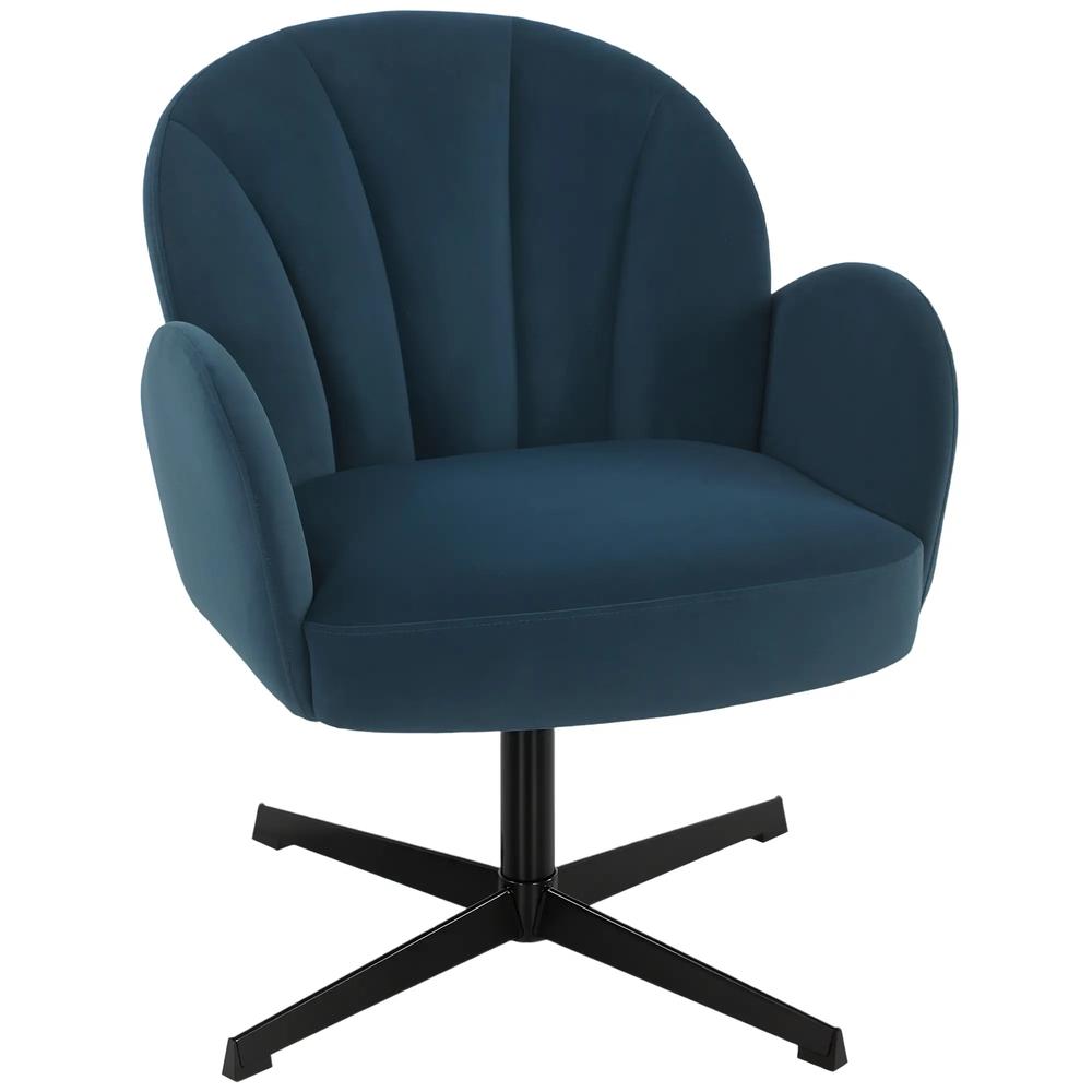 HOMCOM Swivel Accent Chair, Shell-Shaped Armchair with Spring Cushion, Metal Base Additional View 12