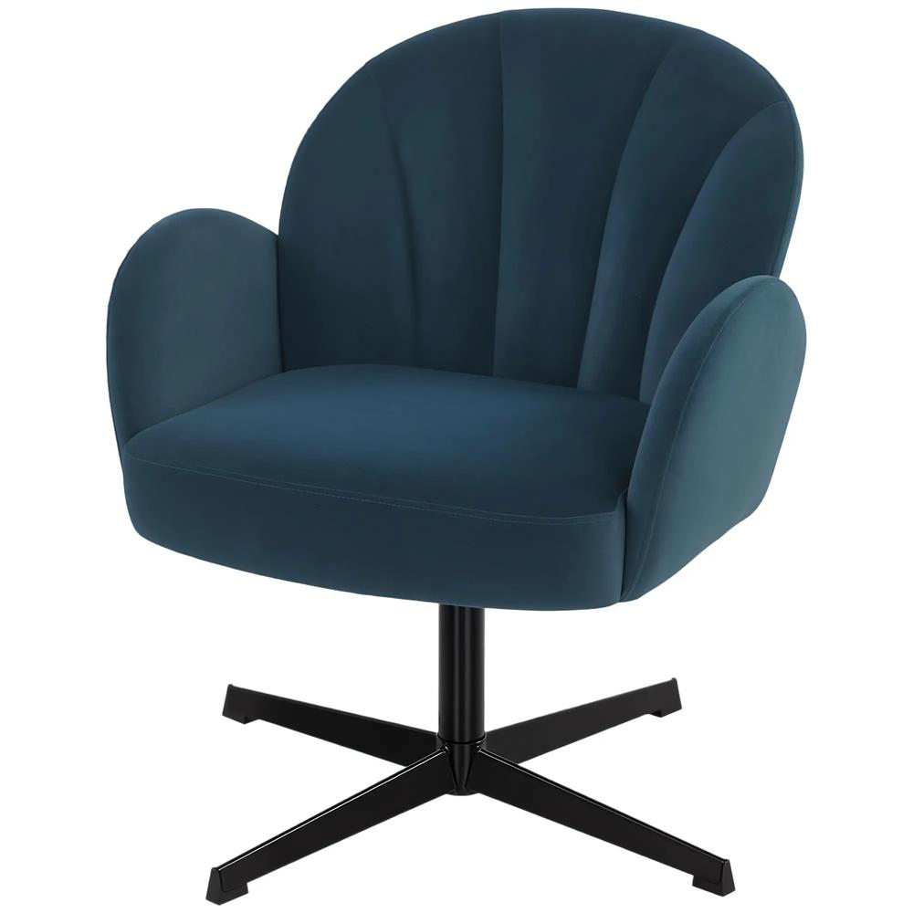 HOMCOM Swivel Accent Chair, Shell-Shaped Armchair with Spring Cushion, Metal Base Additional View 22