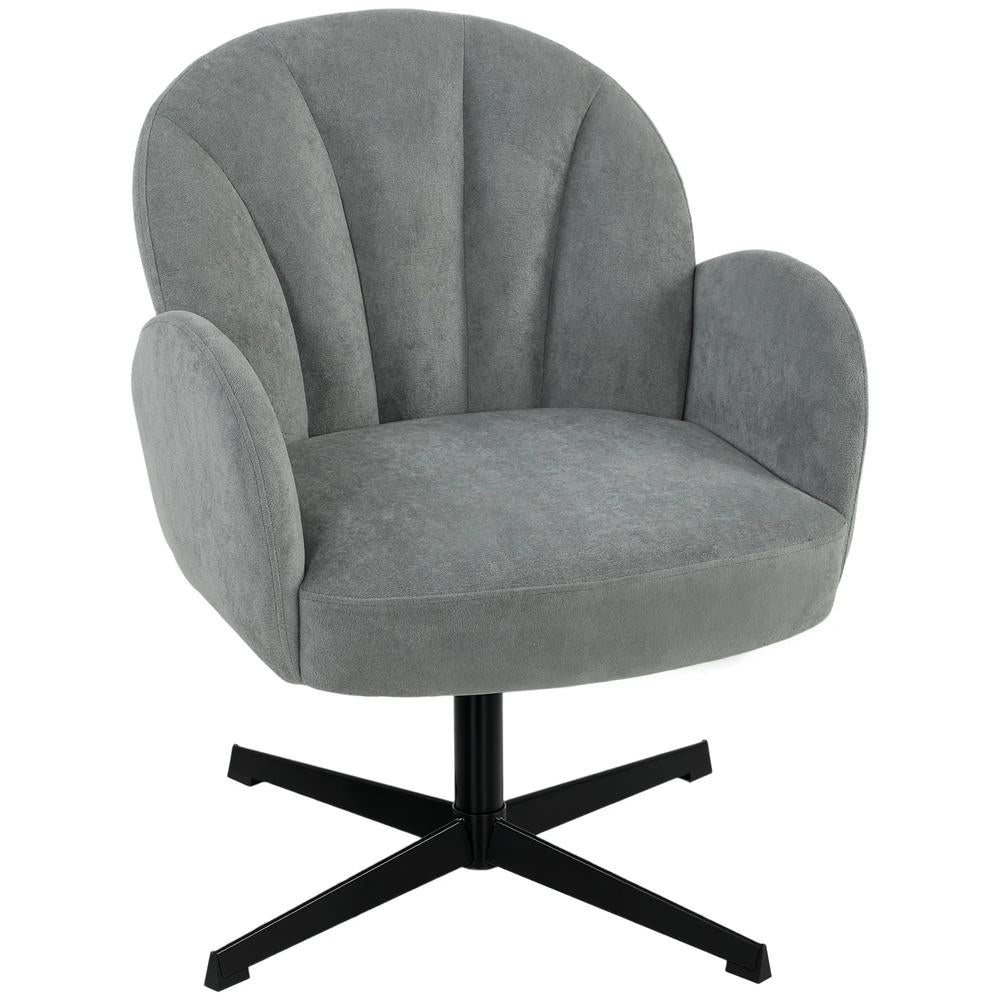 HOMCOM Swivel Accent Chair, Shell-Shaped Armchair with Spring Cushion, Metal Base Additional View 23