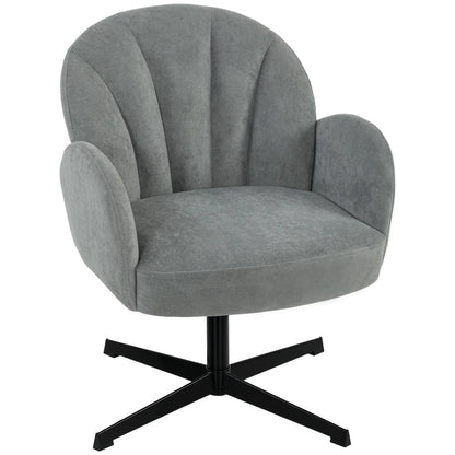 HOMCOM Swivel Accent Chair, Shell-Shaped Armchair with Spring Cushion, Metal Base Additional View 23