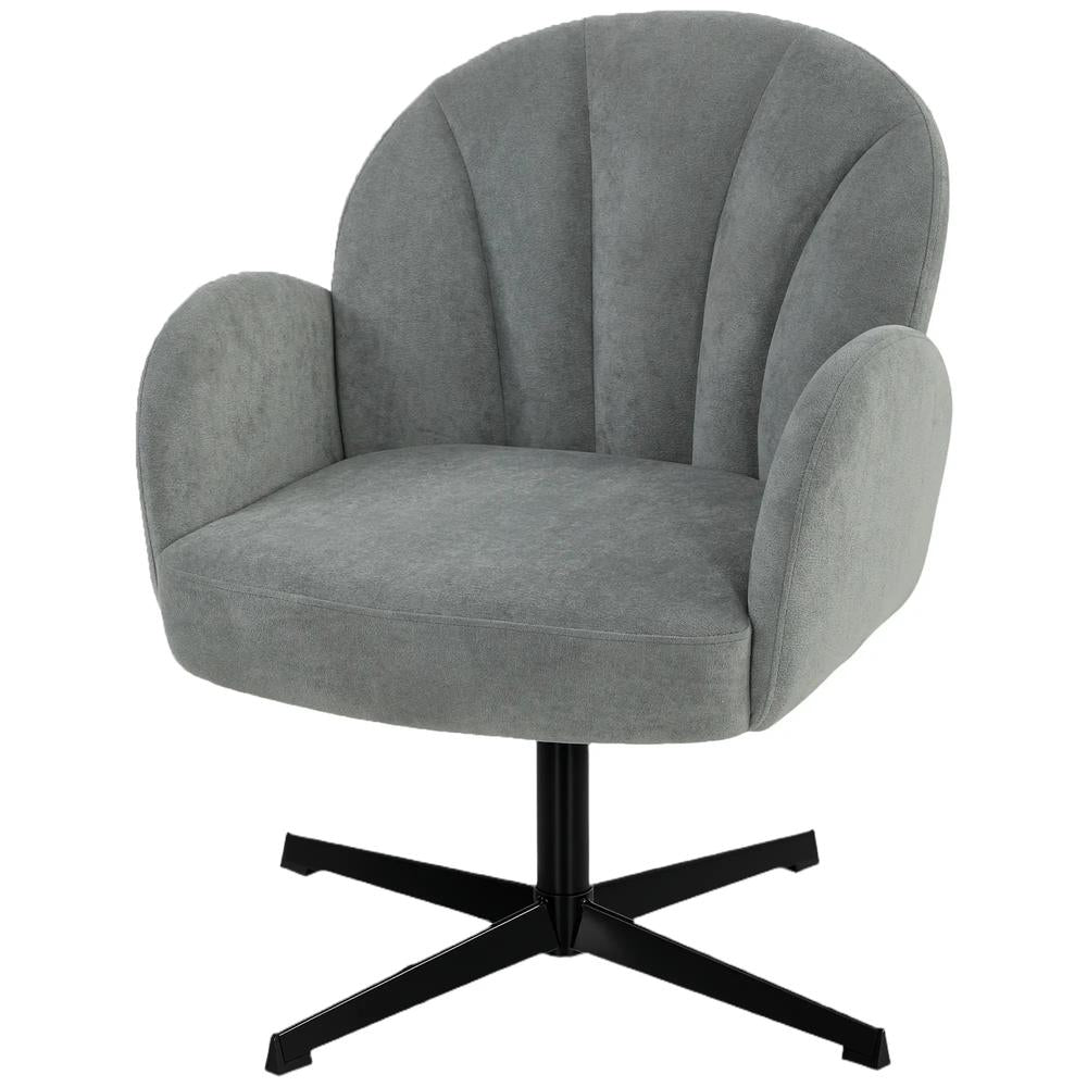 HOMCOM Swivel Accent Chair, Shell-Shaped Armchair with Spring Cushion, Metal Base Additional View 33