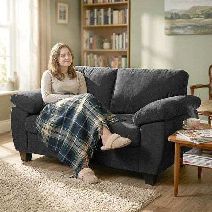 HOMCOM 2 Seater Sofa, 156cm Chenille Loveseat Sofa Additional View 2