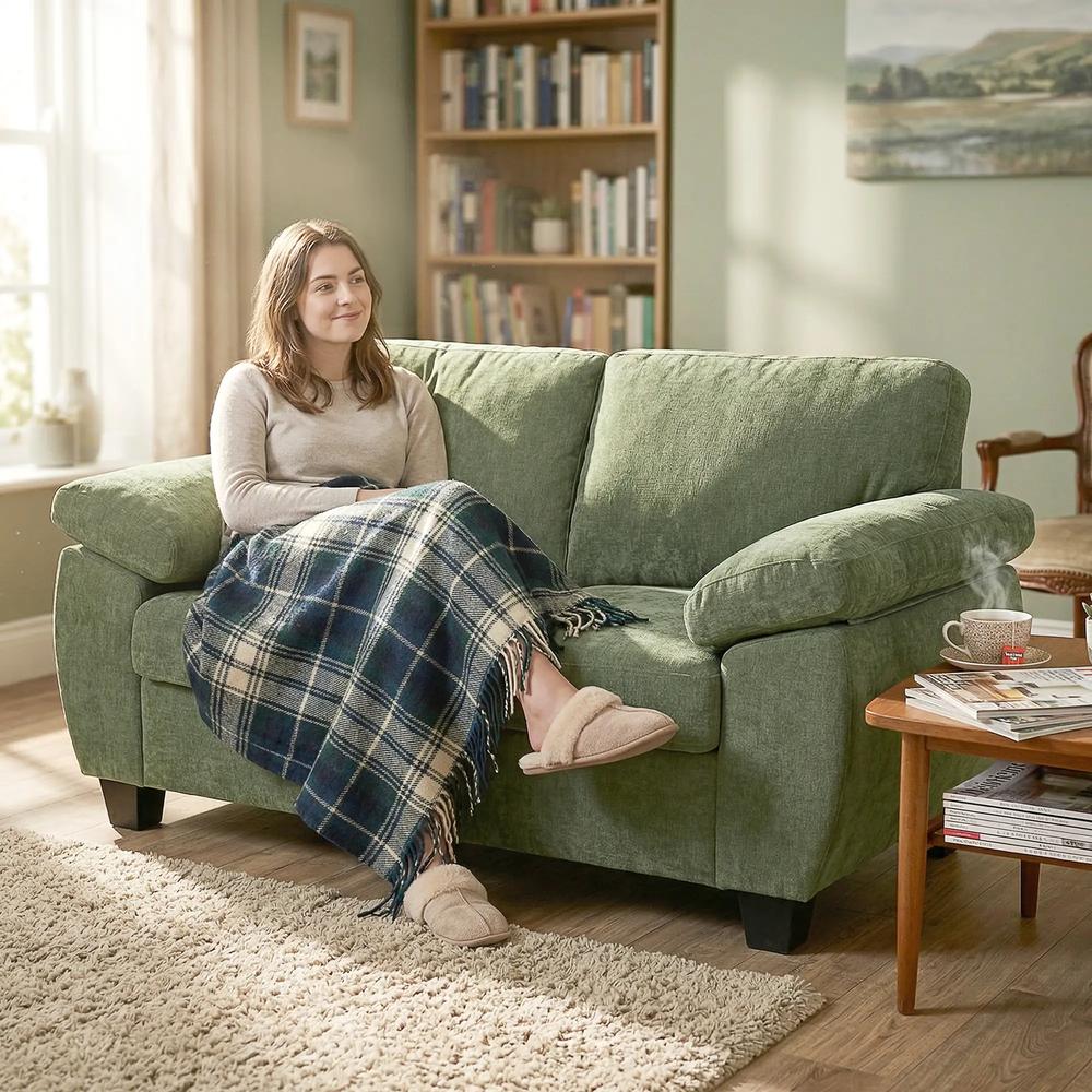 HOMCOM 2 Seater Sofa, 156cm Chenille Loveseat Sofa Additional View 13