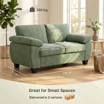 HOMCOM 2 Seater Sofa, 156cm Chenille Loveseat Sofa Additional View 14