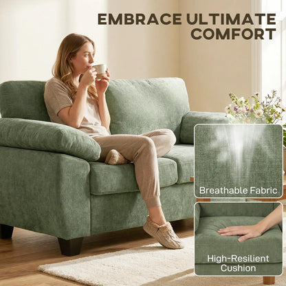HOMCOM 2 Seater Sofa, 156cm Chenille Loveseat Sofa Additional View 15