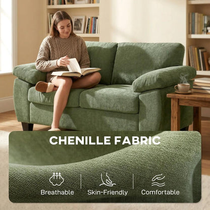 HOMCOM 2 Seater Sofa, 156cm Chenille Loveseat Sofa Additional View 16