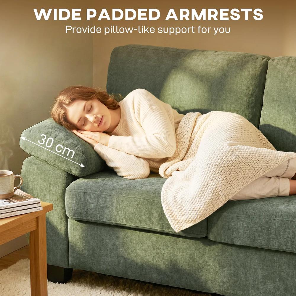 HOMCOM 2 Seater Sofa, 156cm Chenille Loveseat Sofa Additional View 17