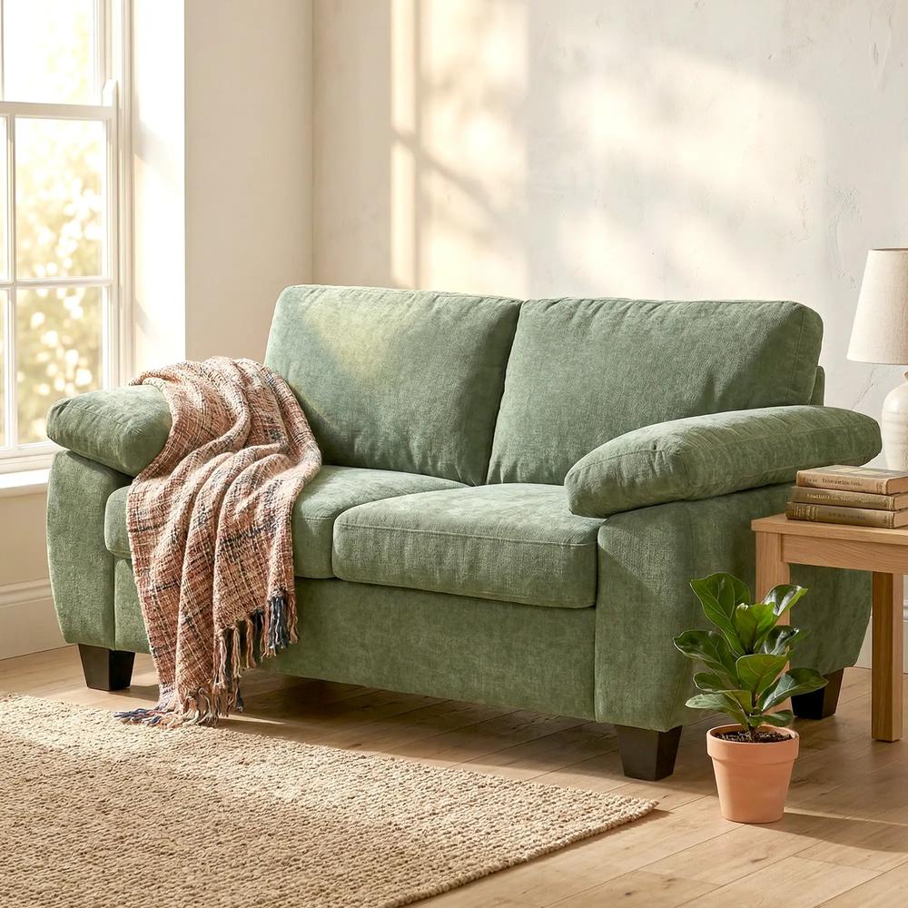 HOMCOM 2 Seater Sofa, 156cm Chenille Loveseat Sofa Additional View 19