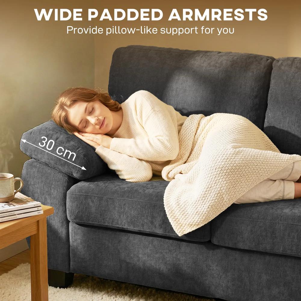 HOMCOM 2 Seater Sofa, 156cm Chenille Loveseat Sofa Additional View 6