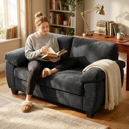 HOMCOM 2 Seater Sofa, 156cm Chenille Loveseat Sofa Additional View 7