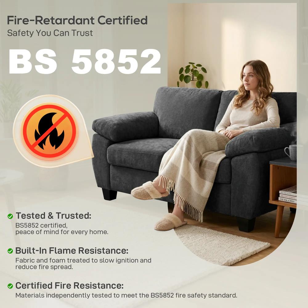 HOMCOM 2 Seater Sofa, 156cm Chenille Loveseat Sofa Additional View 9