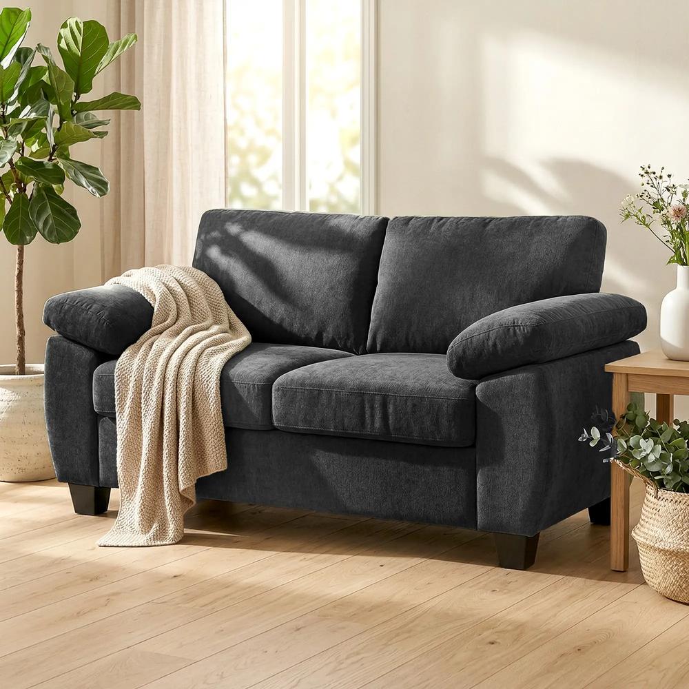 HOMCOM 2 Seater Sofa, 156cm Chenille Loveseat Sofa Additional View 10