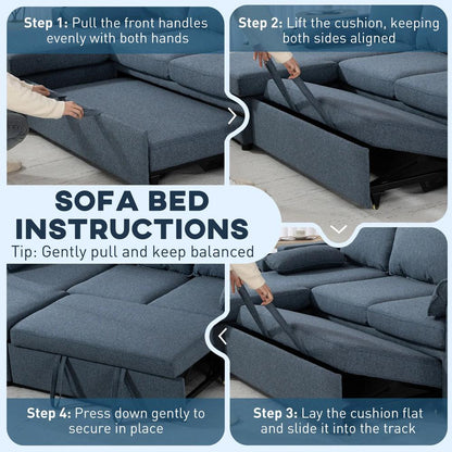HOMCOM Corner Sofa Bed, L Shaped Sleeper Sectional Sofa with Reversible Storage Chaise Additional View 17