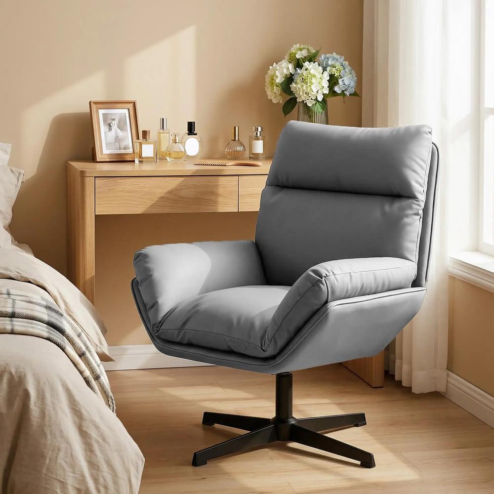 HOMCOM Accent Chair with 360 Swivel Armchair for Living Room with Padded Cushion Additional View 13