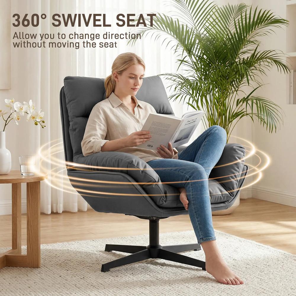 HOMCOM Accent Chair with 360 Swivel Armchair for Living Room with Padded Cushion Additional View 15