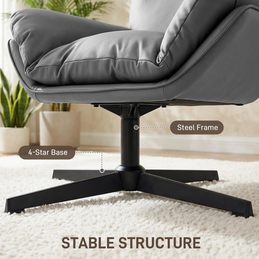 HOMCOM Accent Chair with 360 Swivel Armchair for Living Room with Padded Cushion Additional View 18