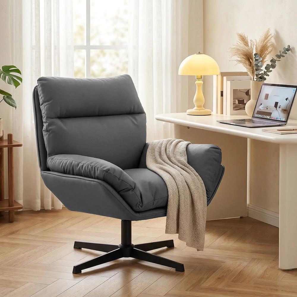 HOMCOM Accent Chair with 360 Swivel Armchair for Living Room with Padded Cushion Additional View 19