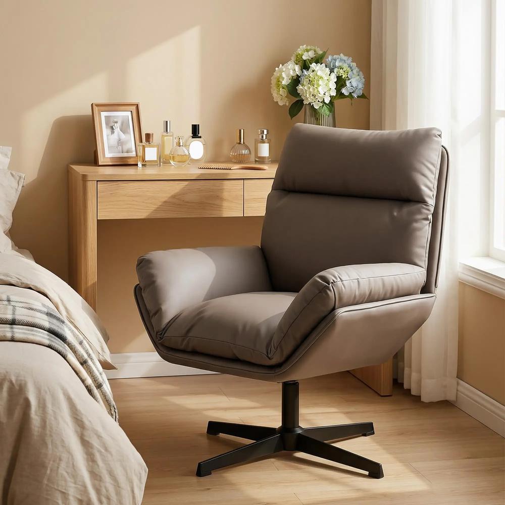 HOMCOM Accent Chair with 360 Swivel Armchair for Living Room with Padded Cushion Additional View 2