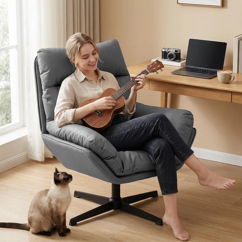 HOMCOM Accent Chair with 360 Swivel Armchair for Living Room with Padded Cushion Additional View 21