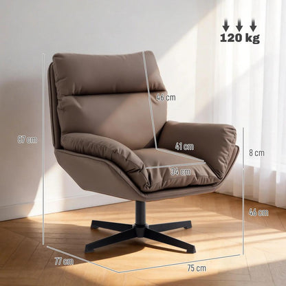HOMCOM Accent Chair with 360 Swivel Armchair for Living Room with Padded Cushion Additional View 3