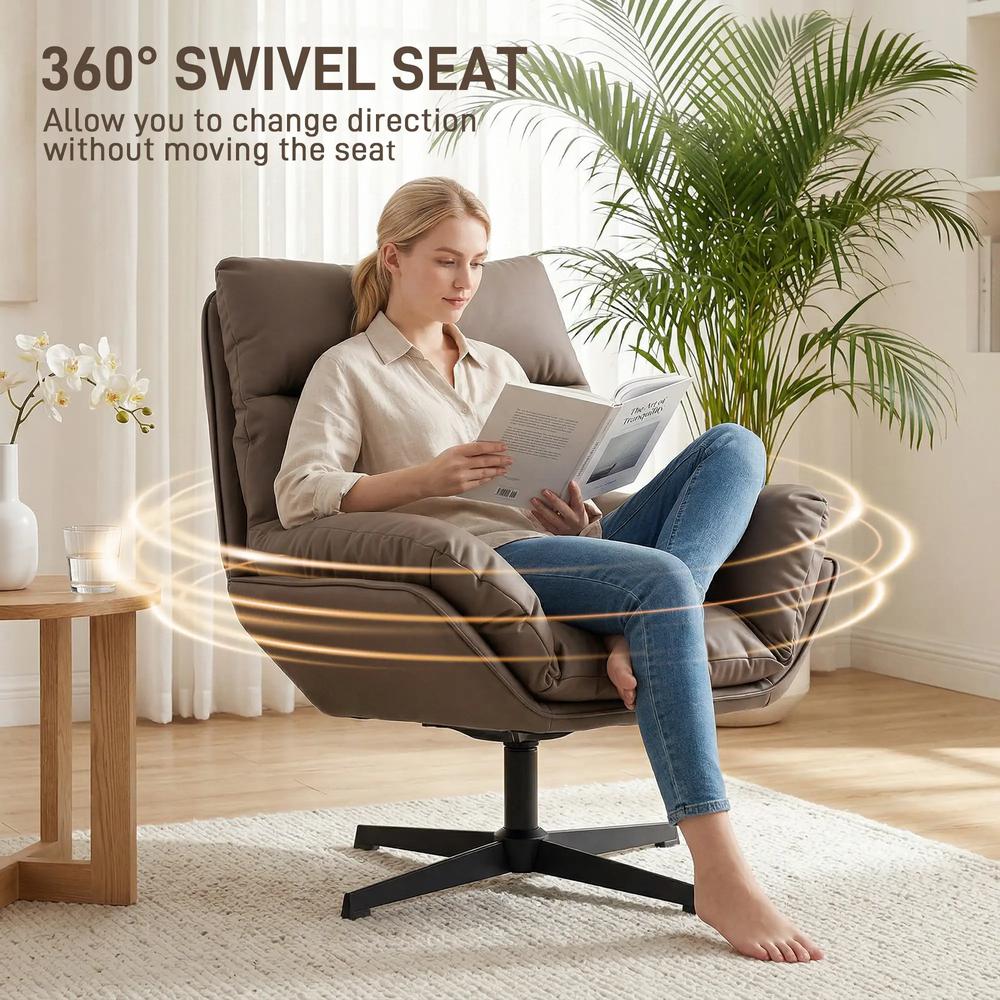 HOMCOM Accent Chair with 360 Swivel Armchair for Living Room with Padded Cushion Additional View 4