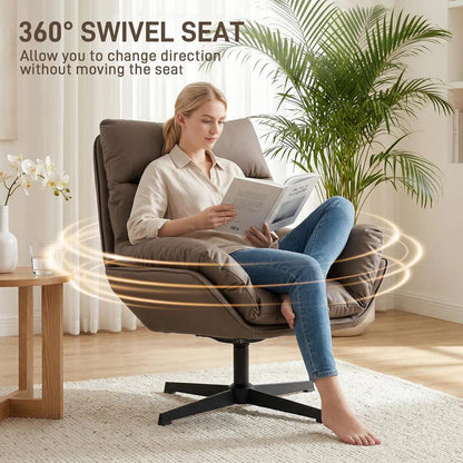 HOMCOM Accent Chair with 360 Swivel Armchair for Living Room with Padded Cushion Additional View 4