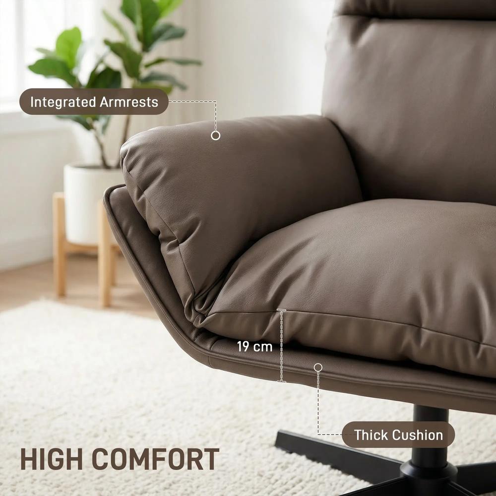 HOMCOM Accent Chair with 360 Swivel Armchair for Living Room with Padded Cushion Additional View 5