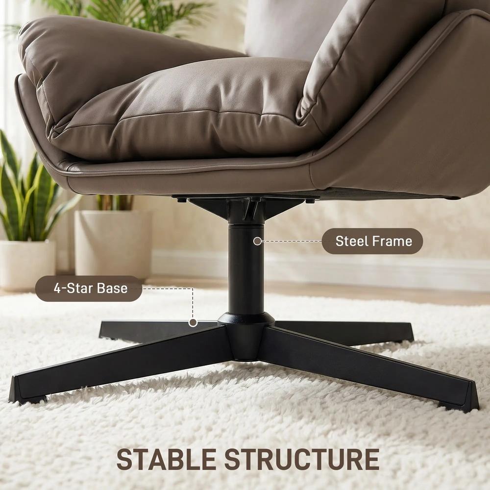 HOMCOM Accent Chair with 360 Swivel Armchair for Living Room with Padded Cushion Additional View 7