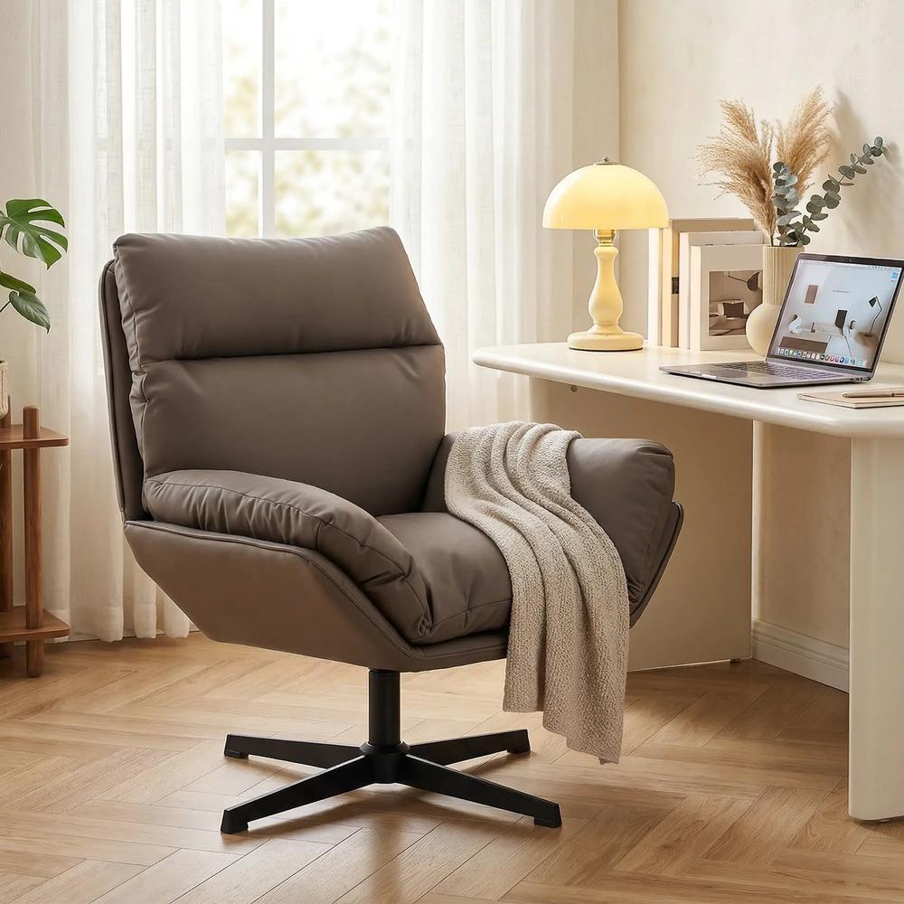 HOMCOM Accent Chair with 360 Swivel Armchair for Living Room with Padded Cushion Additional View 8