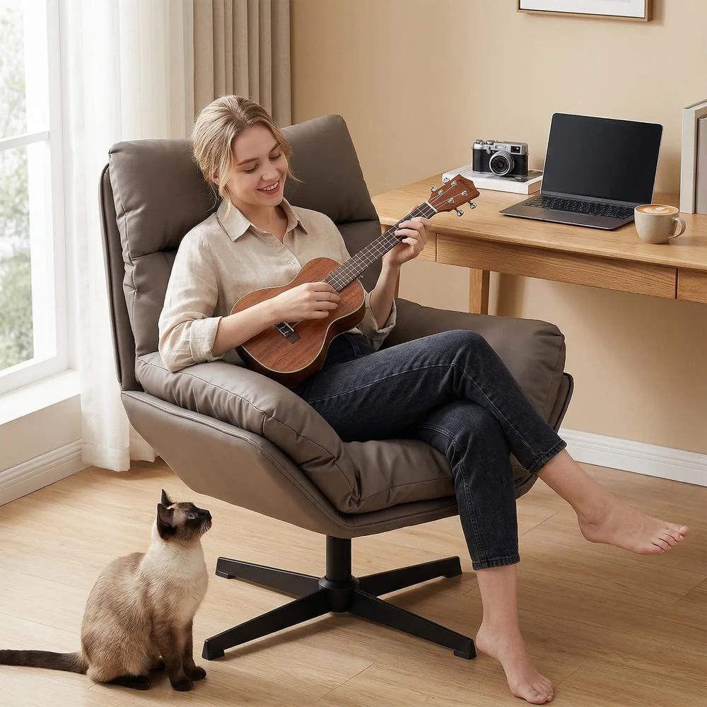 HOMCOM Accent Chair with 360 Swivel Armchair for Living Room with Padded Cushion Additional View 10