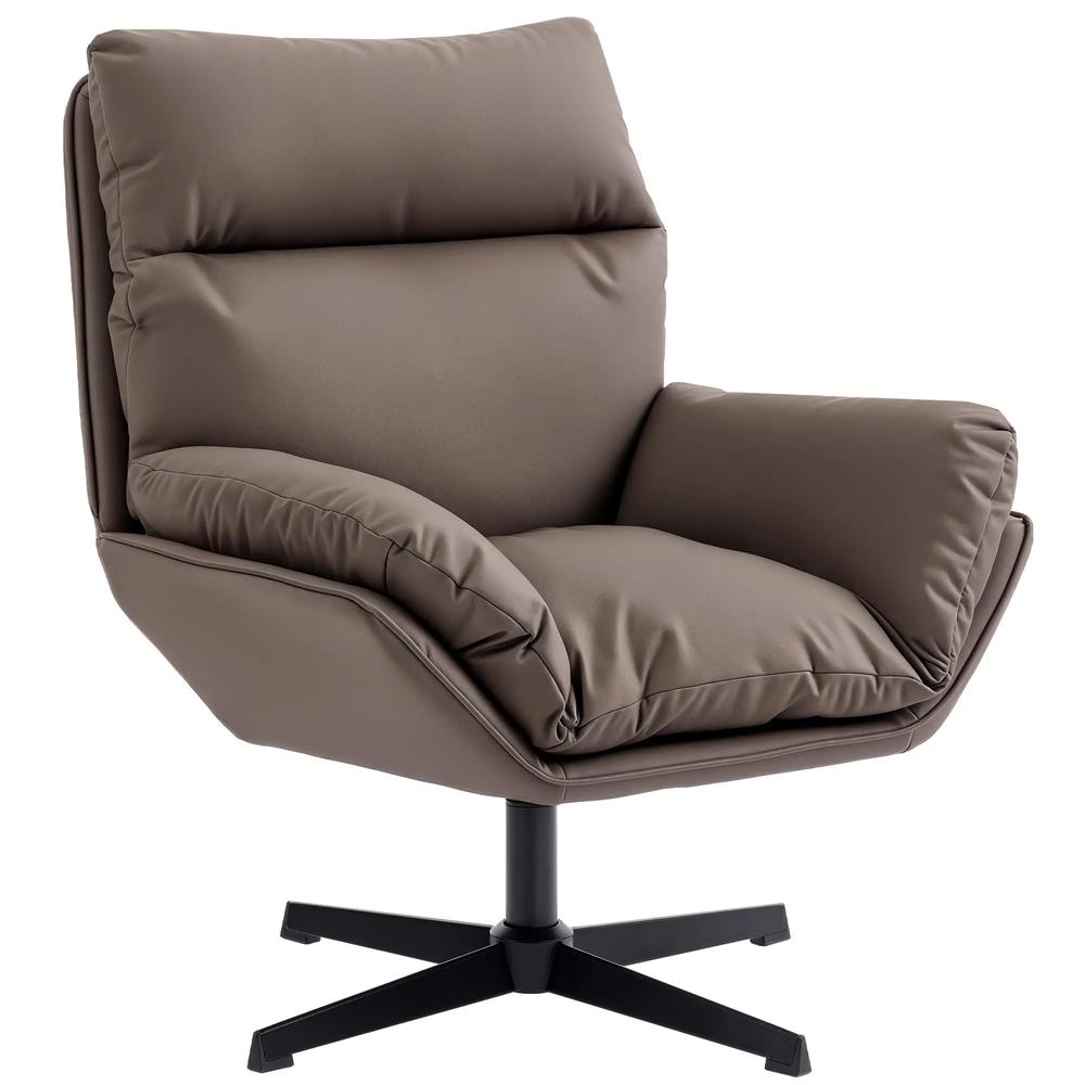 HOMCOM Accent Chair with 360 Swivel Armchair for Living Room with Padded Cushion