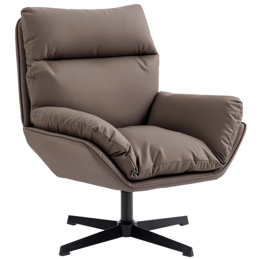 HOMCOM Accent Chair with 360 Swivel Armchair for Living Room with Padded Cushion