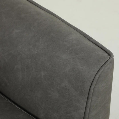 HOMCOM 2 Seater Sofa, 132 cm Modern Small Sofa with Solid Wood Legs and 2 Pillows for Small Space, Grey Additional View 9