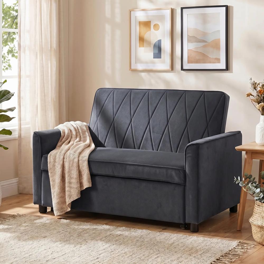HOMCOM 2 Seater Sofa Bed, 3-in-1 Convertible Pull Out Sleeper Sofa with Click-Clack Adjustable Backrest Additional View 14