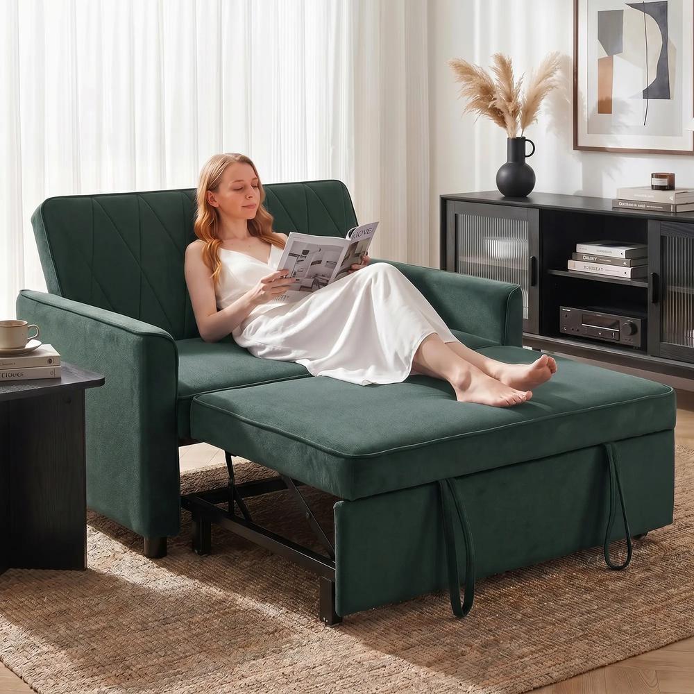 HOMCOM 2 Seater Sofa Bed, 3-in-1 Convertible Pull Out Sleeper Sofa with Click-Clack Adjustable Backrest Additional View 17