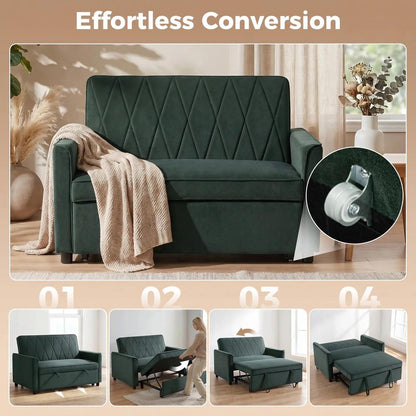 HOMCOM 2 Seater Sofa Bed, 3-in-1 Convertible Pull Out Sleeper Sofa with Click-Clack Adjustable Backrest Additional View 19