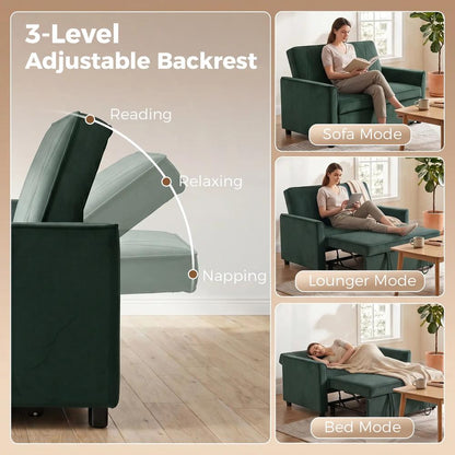 HOMCOM 2 Seater Sofa Bed, 3-in-1 Convertible Pull Out Sleeper Sofa with Click-Clack Adjustable Backrest Additional View 20