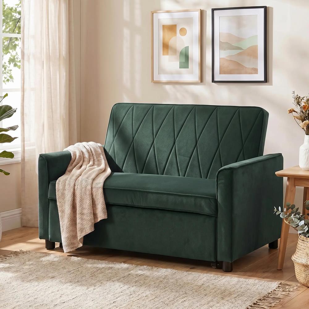 HOMCOM 2 Seater Sofa Bed, 3-in-1 Convertible Pull Out Sleeper Sofa with Click-Clack Adjustable Backrest Additional View 29