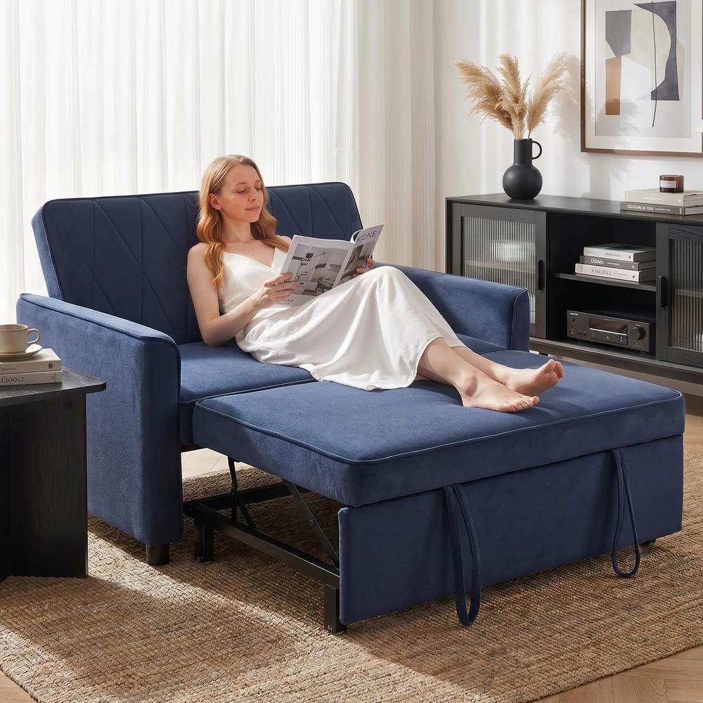 HOMCOM 2 Seater Sofa Bed, 3-in-1 Convertible Pull Out Sleeper Sofa with Click-Clack Adjustable Backrest Additional View 32