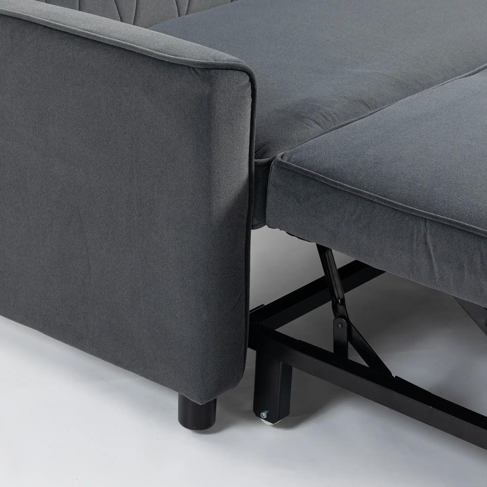 HOMCOM 2 Seater Sofa Bed, 3-in-1 Convertible Pull Out Sleeper Sofa with Click-Clack Adjustable Backrest Additional View 10