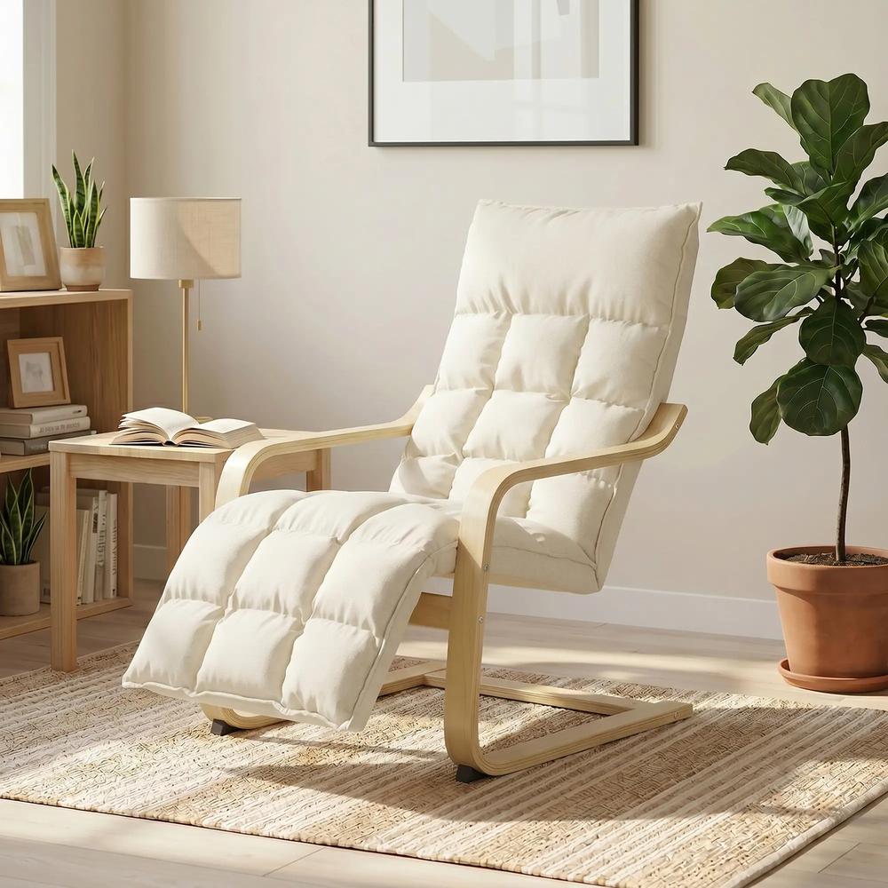 HOMCOM Modern Accent Chair, Leisure Lounge Chair Armchair with Footrest, Plush Cushion, Curved Legs and Arms Additional View 14