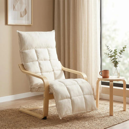HOMCOM Modern Accent Chair, Leisure Lounge Chair Armchair with Footrest, Plush Cushion, Curved Legs and Arms Additional View 2