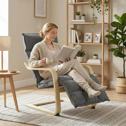 HOMCOM Modern Accent Chair, Leisure Lounge Chair Armchair with Footrest, Plush Cushion, Curved Legs and Arms Additional View 24