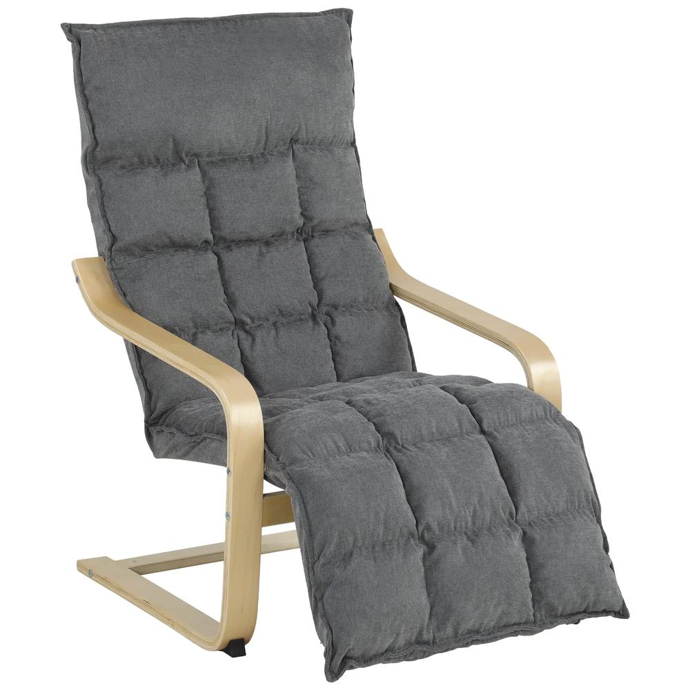 HOMCOM Modern Accent Chair, Leisure Lounge Chair Armchair with Footrest, Plush Cushion, Curved Legs and Arms Additional View 30